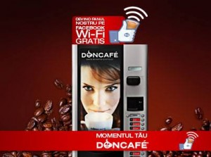 Automate de cafea Doncafe cu WiFi gratuit!