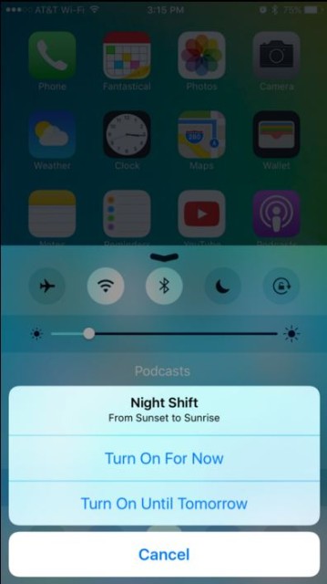 iOS 9.3 Beta 2 - Night Shift