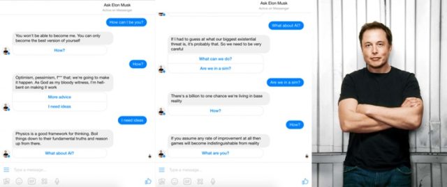 Vorbește cu Elon Musk pe Messenger (bot)