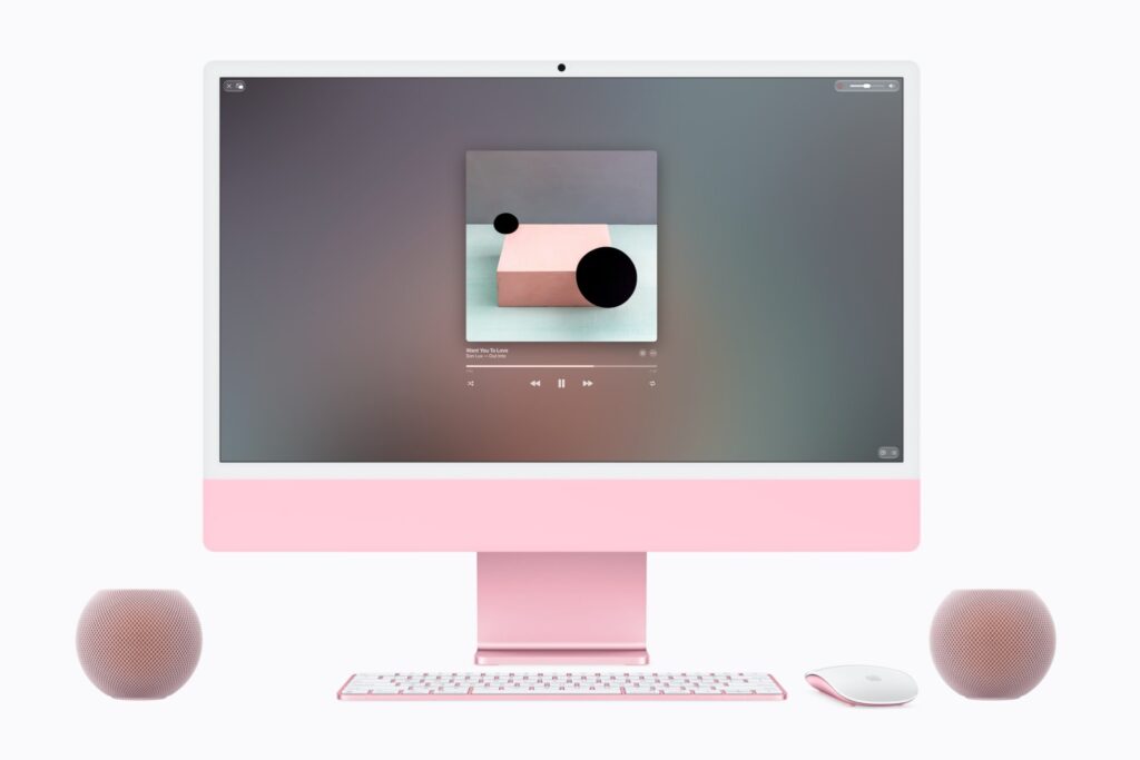 HomePod mini 2 folosit ca boxă pentru un Mac