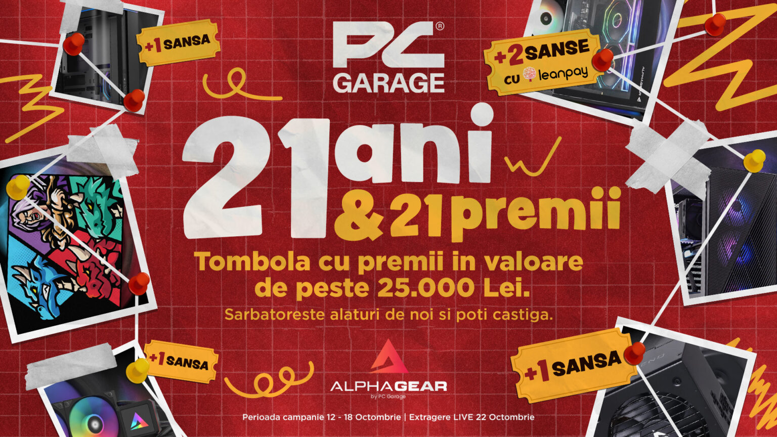 PC Garage împlinește 21 de ani și oferă 21 de premii pentru comunitate! PC Garage 21 de ani – tombola aniversară cu 21 de premii