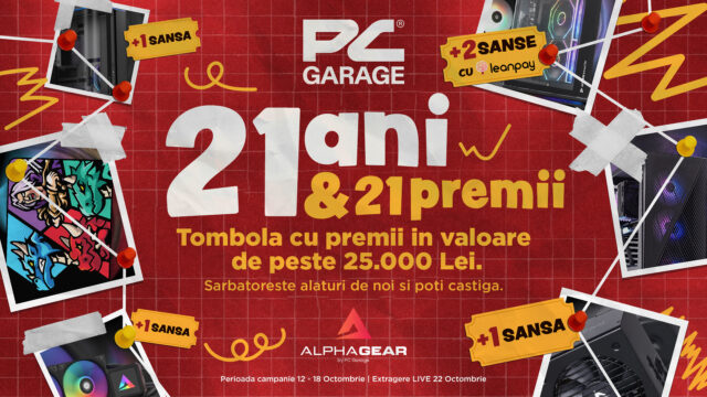 PC Garage împlinește 21 de ani și oferă 21 de premii pentru comunitate! PC Garage 21 de ani – tombola aniversară cu 21 de premii
